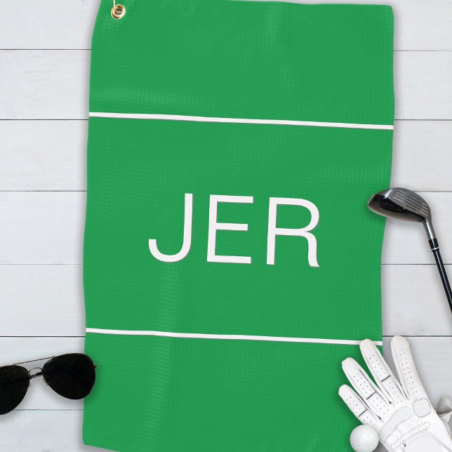 Monogram Golf Equipment Golfer Sports Pro Green Golf Towel (Monogram Golf Equipment Golfer Sports Pro Green Golf Towel)