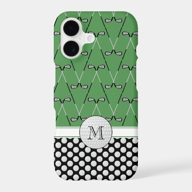 Monogram golf patterns green black (Back)