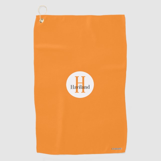 Monogram Golf Towel with Name and Initial (Front)