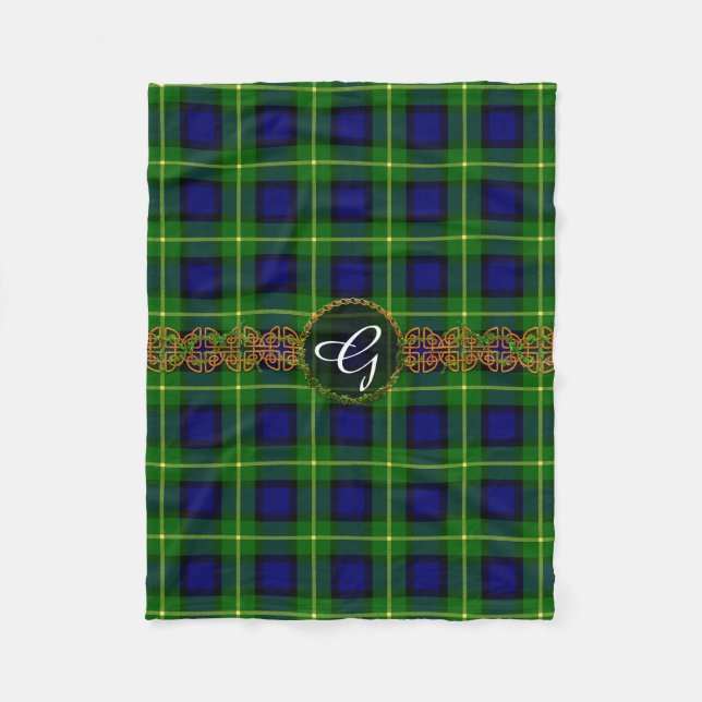 Monogram Gordon Tartan Fleece Blanket (Front)