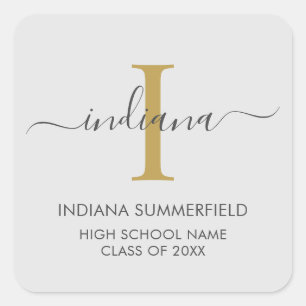 Monogram Graduation 2026 Modern Grad Square Sticker