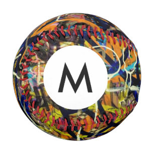 Monogram Graffiti Background Baseball