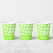 Monogram green and white houndstooth pattern 