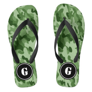 Monogram Green Camo Flip Flops