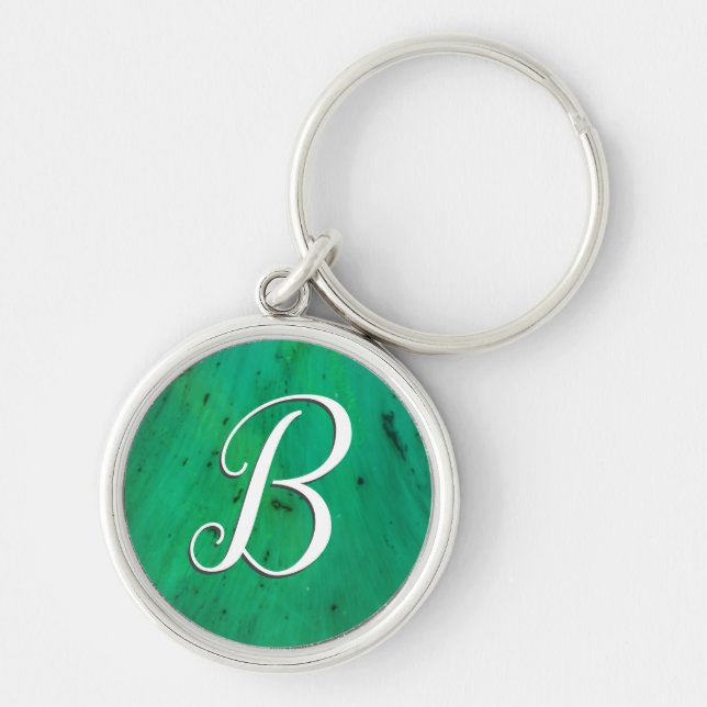 Monogram Green Chem Script Keychain (Front)