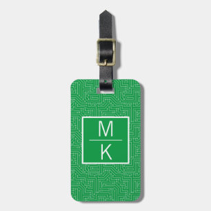 Monogram Green Circuit Square Splitter Luggage Tag