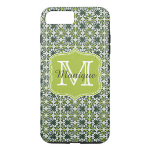 Monogram Green Flowers Pattern Case-Mate iPhone Case