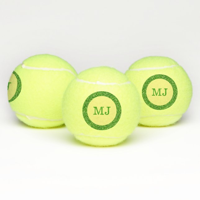 Monogram Green Glitter Tennis Balls (Multi)