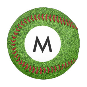 Monogram green grass texture baseball