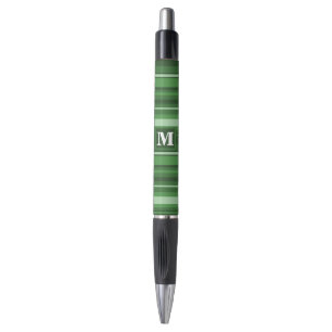 Monogram green stripes pen