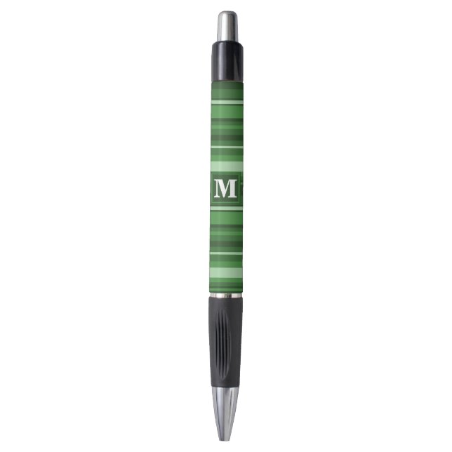 Monogram green stripes pen (Front Vertical)