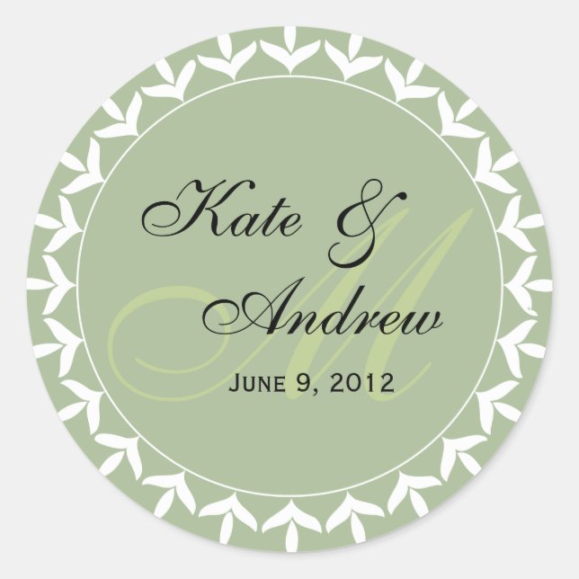 Monogram green  wedding seal (Front)