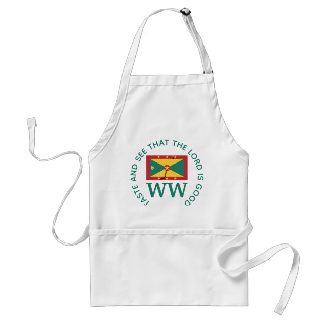 MONOGRAM | GRENADA Flag | Customizable Scripture Standard Apron (Front)