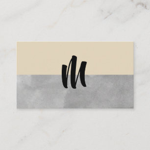 Monogram Grey and Beige Business Card