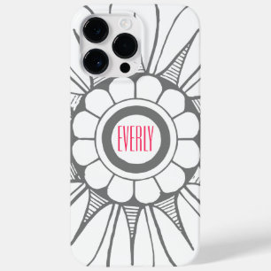 Monogram Grey and Pink Modern Medallion Pattern Case-Mate iPhone 14 Pro Max Case