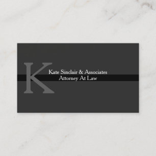 Monogram Grey Attorney Professional Business Card