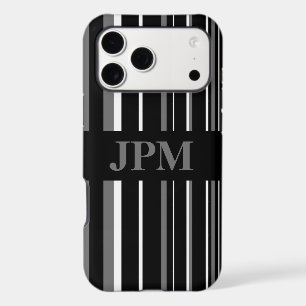 Monogram Grey, Black Barcode Stripe