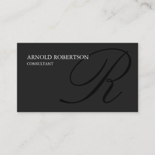 Monogram Grey Black Consultant Business Card