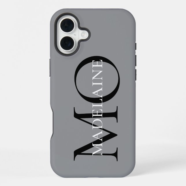  Monogram Grey Black Personal  iPhone Case (Back)