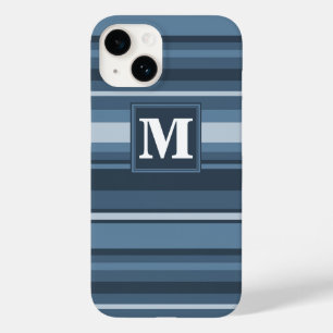 Monogram grey-blue stripes  Case-Mate iPhone 14 case