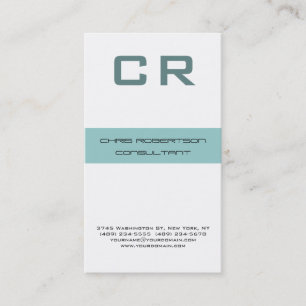 Monogram Grey Blue White Attractive Business Card