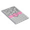 Monogram Grey Chevron Floral Pink Spiral Notebook