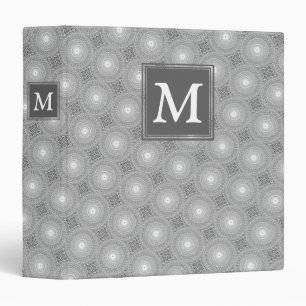 Monogram grey circles pattern binder