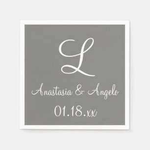 Monogram Grey Cute Colour Design Napkins