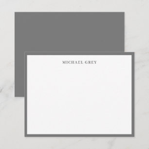 Monogram Grey Elegant Border Card