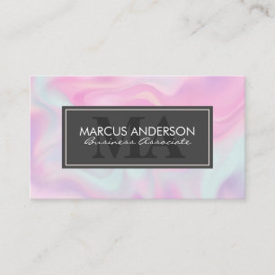 Monogram   Grey Frame   Liquid Blend Background Appointment Card
