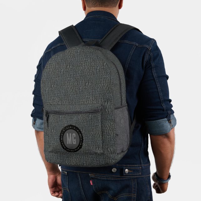 Monogram Grey Leather  Printed Backpack (Insitu (Model))