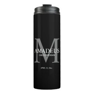 Monogram Grey Named thermal tumbler