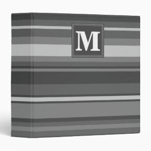 Monogram grey stripes binder