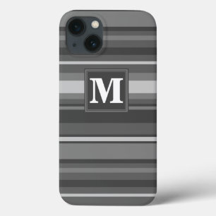 Monogram grey stripes Case-Mate iPhone case