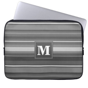 Monogram grey stripes laptop sleeve