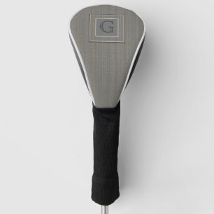 Monogram Grey Tweed Groomsman Bestman Wedding Gift Golf Head Cover