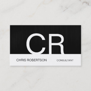Monogram Grey White Consultant Business Card