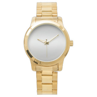 Monogram Grey White Teal Women Gold Watch