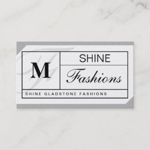 Monogram Grid (platinum) Business Card