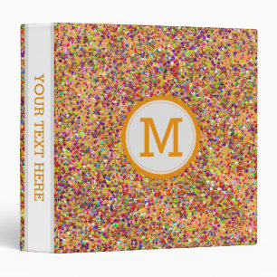 Monogram Grit Glitter Multicolor Painting #3 Binder