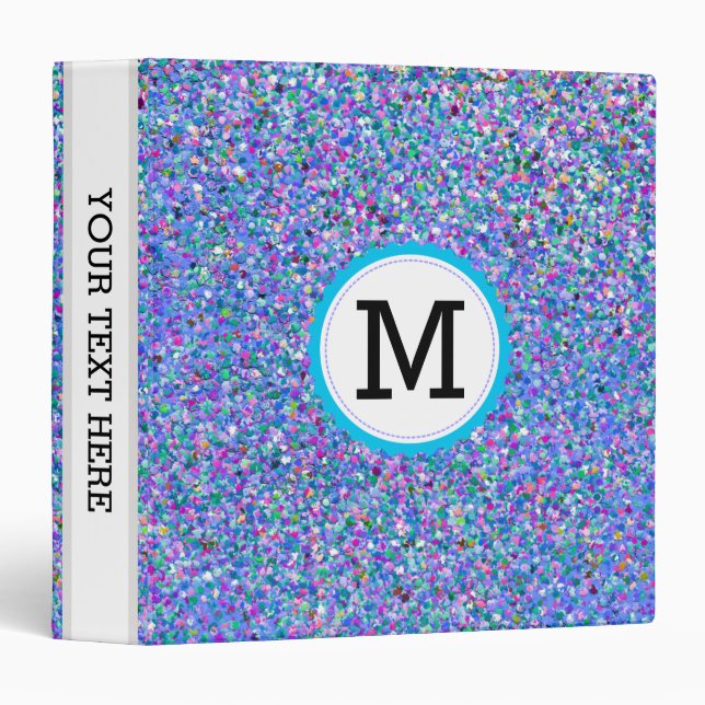 Monogram Grit Glitter Multicolor Painting #4 Binder (Front/Spine)