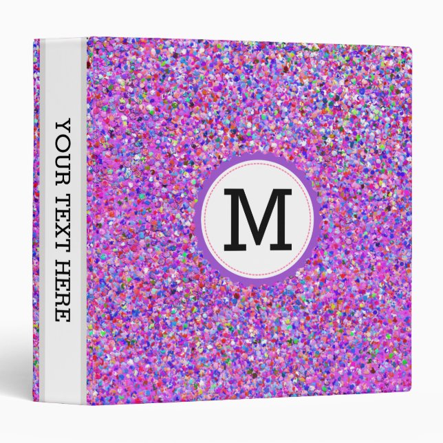 Monogram Grit Glitter Multicolor Painting #6 Binder (Front/Spine)