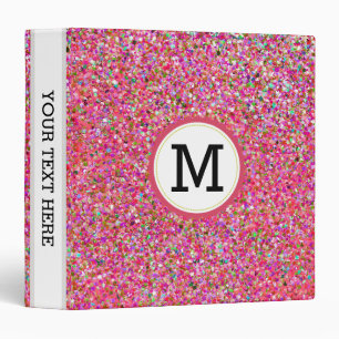 Monogram Grit Glitter Multicolor Painting #7 Binder