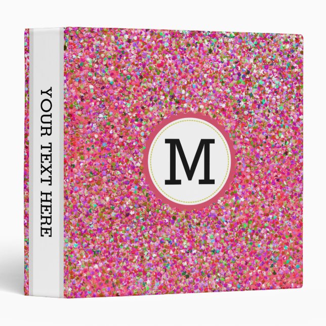 Monogram Grit Glitter Multicolor Painting #7 Binder (Front/Spine)