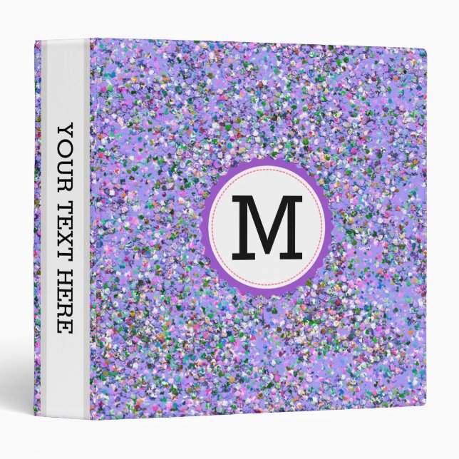 Monogram Grit Glitter Multicolor Painting #9 Binder (Front/Spine)