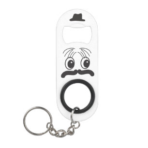 Monogram Guy © Moustache Hat Keychain Bottle Opene Mini Bottle Opener