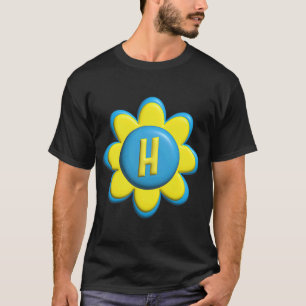 Monogram H  Colorful Flower T-Shirt