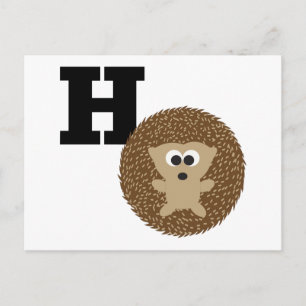 Monogram H is for Hedgehog Postcard