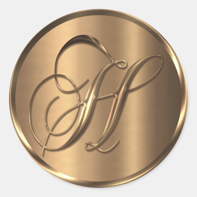 Monogram H NONMETALLIC Bronze Envelope Seal (Front)