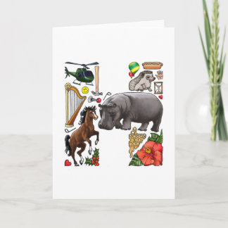 Monogram "H" note card